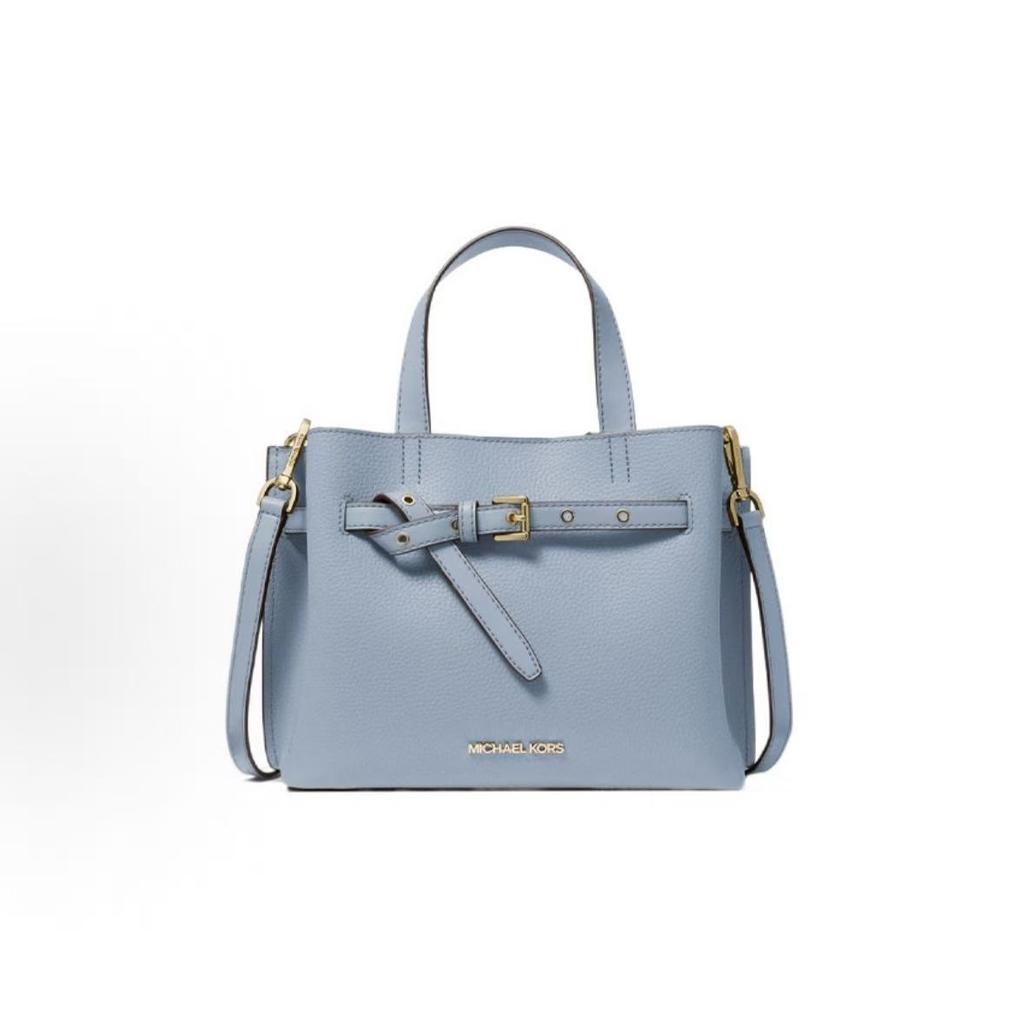 Michael Kors MK Emilia Золотой Логотип Буквы Пряжка Фурнитура Портфель Ручной Плечевой Сумка-кроссбоди Маленькие Женские Сумки Синий 35F0GU5S5T-487
