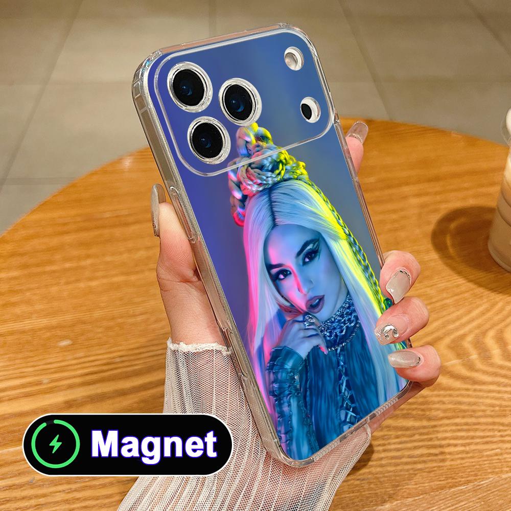 Модный прозрачный чехол для мобильного телефона Ava Max из ТПУ с Magsafe для iPhone 17 16 15 14 13 12 11 Air Pro Max Plus Mini Цветная крышка