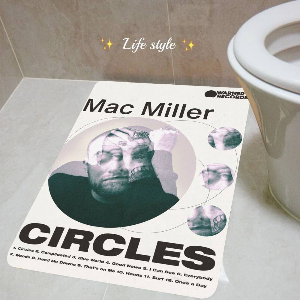 Singer M-Mac Circles Miller Classic Door Mat Washable Non-Slip Living Room Sofa Chairs Area Mat Kitchen Bedside Area Rugs