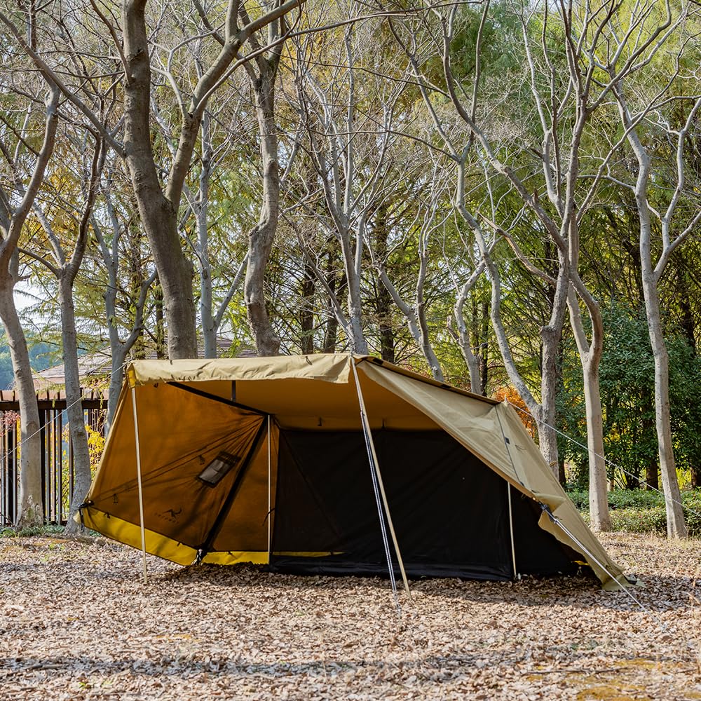 TOMOUNT Pup TC Gunmaku Solo 2-местный поликоттон с дымоходом, внутренняя сторона, солнце, подходит для 4 сезонов, палатка, палатка, отверстие, в комплекте, стены,