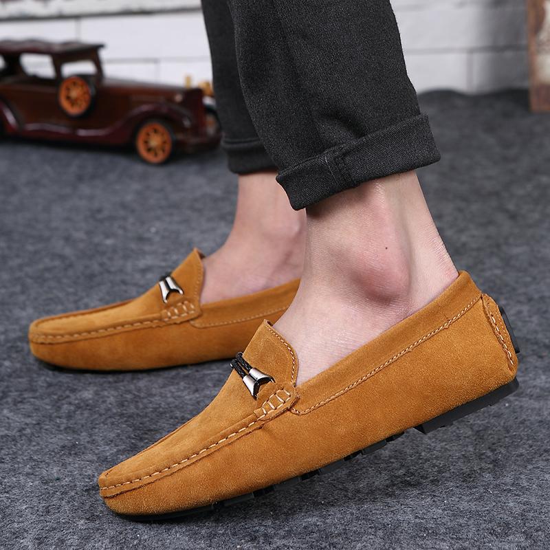 Fashion Flats Suede Loafers Leather Men's Shoes New Driving Flat Casual Style Men's Shoes Trendy Fashion Outdoor Lazy Loafers Men's Shoe