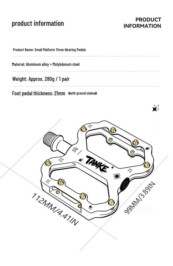 Carbon Keke TANKE Dahon Colorful Three Bearings Bicycle Pedals for Mountain and Road Bikes