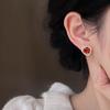 French green zircon mosquito coil disc ear clips without ear piercings earrings women's personality light luxury versatile high-end stud earrings