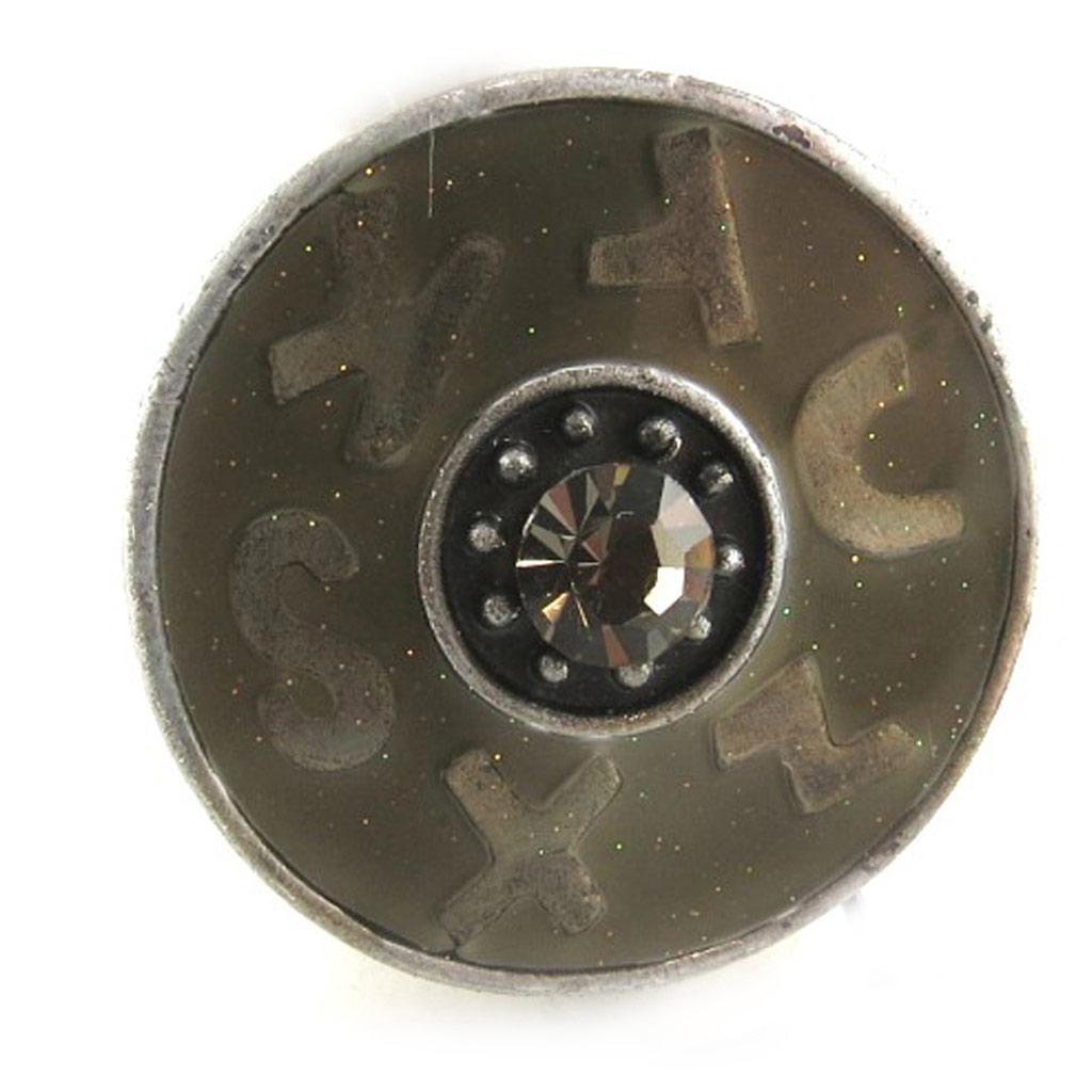 Les Trésors De Lily [E2590] — Дизайнерское кольцо Byzance антрацитово-серого цвета