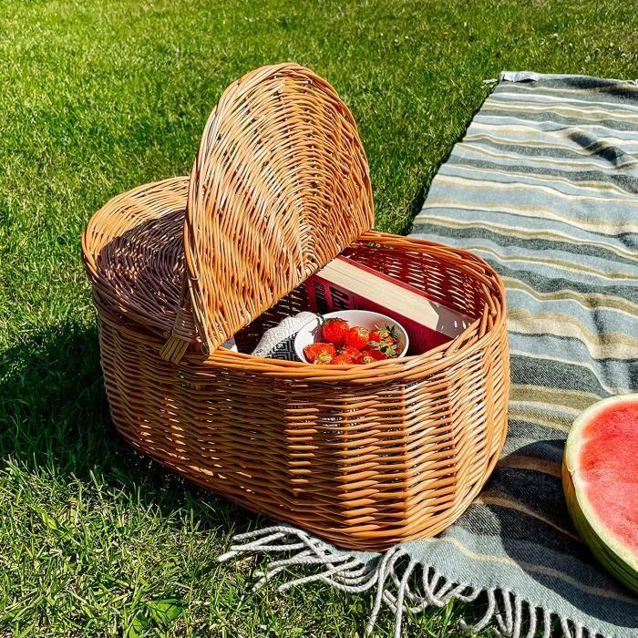 Корзина для пикника - Creative Home - Коричневый - 45 x 30 x 38 см - Ручная работа - Многофункциональная