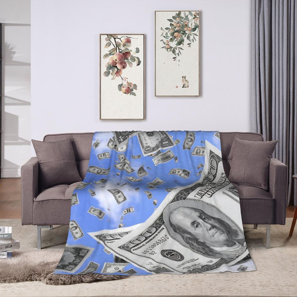 Play money Flannel Blanket Warm Soft Bedding Throws for Couch Bed Travel Aesthetic Bedspread Sofa Bed Cover