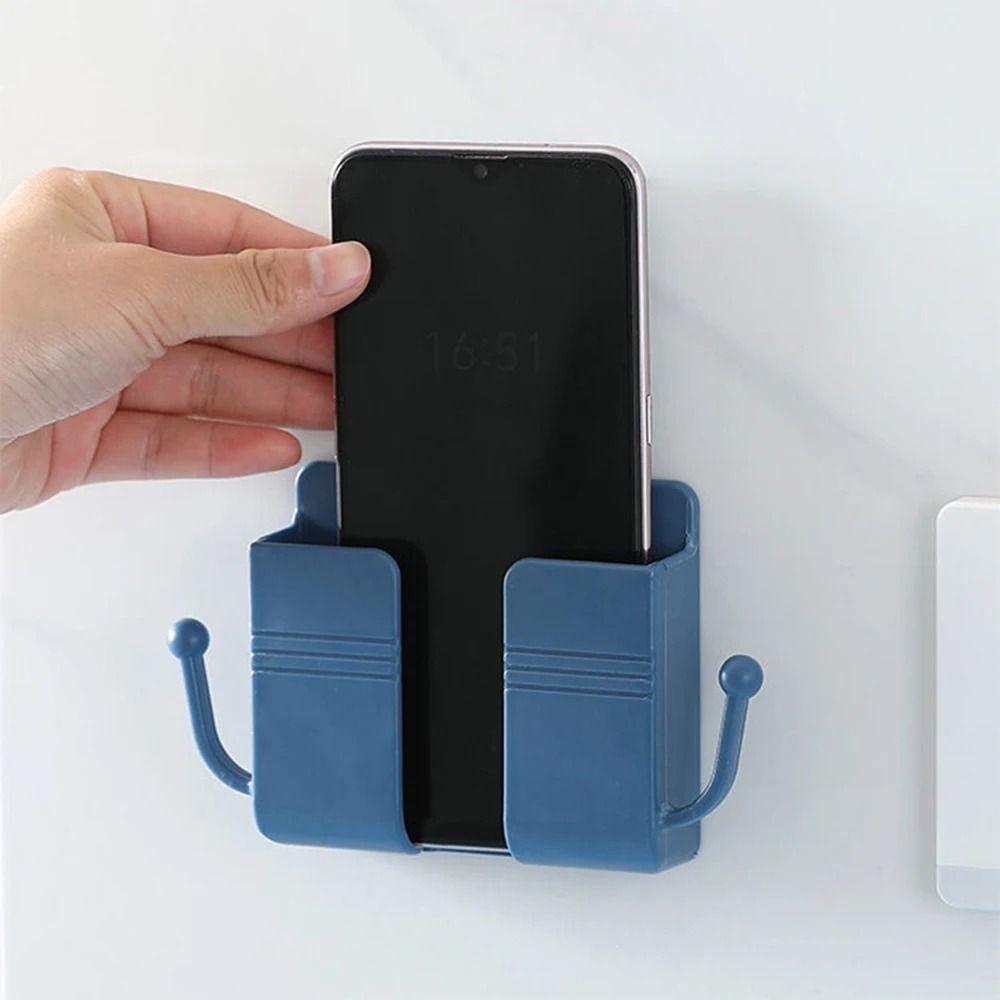 1Pcs Mobile Phone Plug Wall Mounted Storage Box Wall Holders Phone Charging Holder Rack