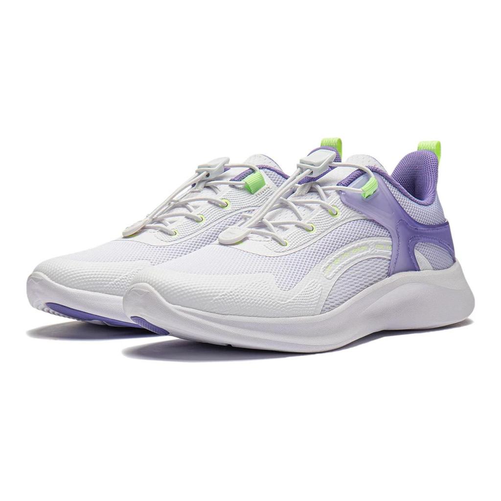 Li Ning Детские удобные нескользящие низкие повседневные кроссовки Детские кроссовки Белый Фиолетовый YKCU038-6