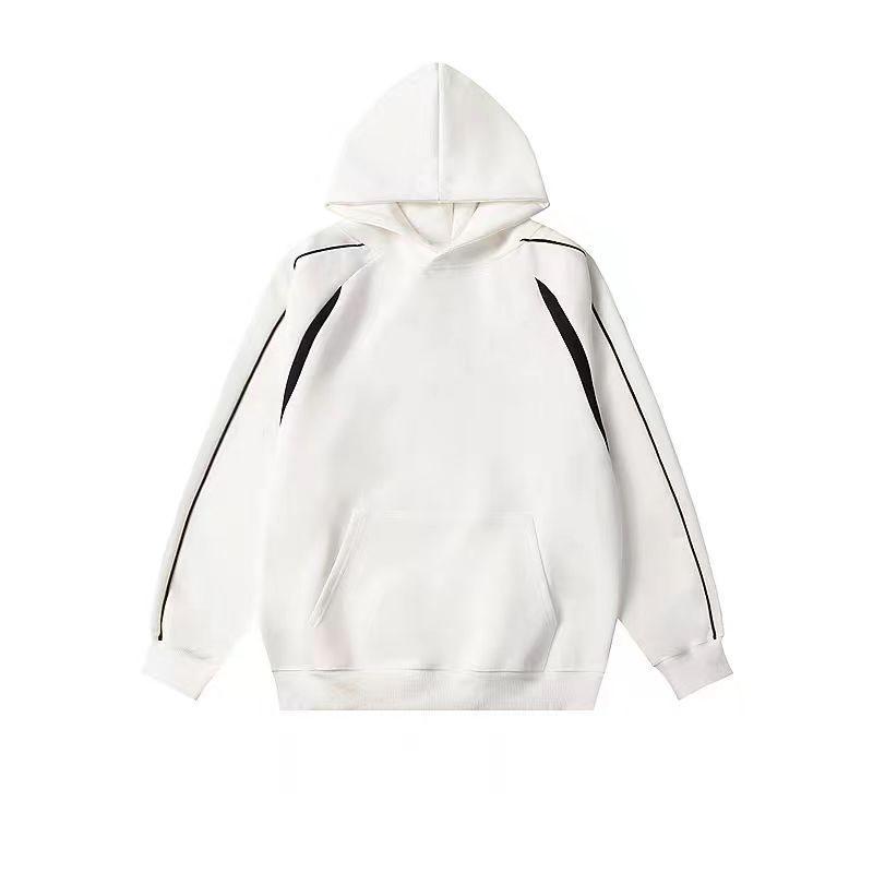 Женская толстовка с капюшоном American Raglan, цветоблоки, пэчворк, полосатая лента - Осенне-зимний тренд, свободный, большого размера