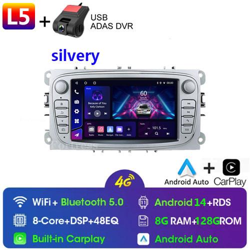 Android 14 для Ford Focus mk2 S-Max Mondeo Galaxy C-Max автомобильное радио Carplay GPS мультимедийный видеоплеер DSP AHD DVR 2din стерео