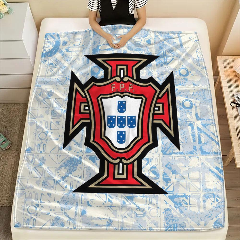 Portugal football Printed Flannel Blanket, soft throw for bedroom sofa, washable,soccer fan merchandise, great gift.