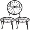 Plant Flower Stand Balcony Home Decoration Stand Retro Wrought Iron Potted Plant Standing Flower Pot Shelf Display Stand Garden