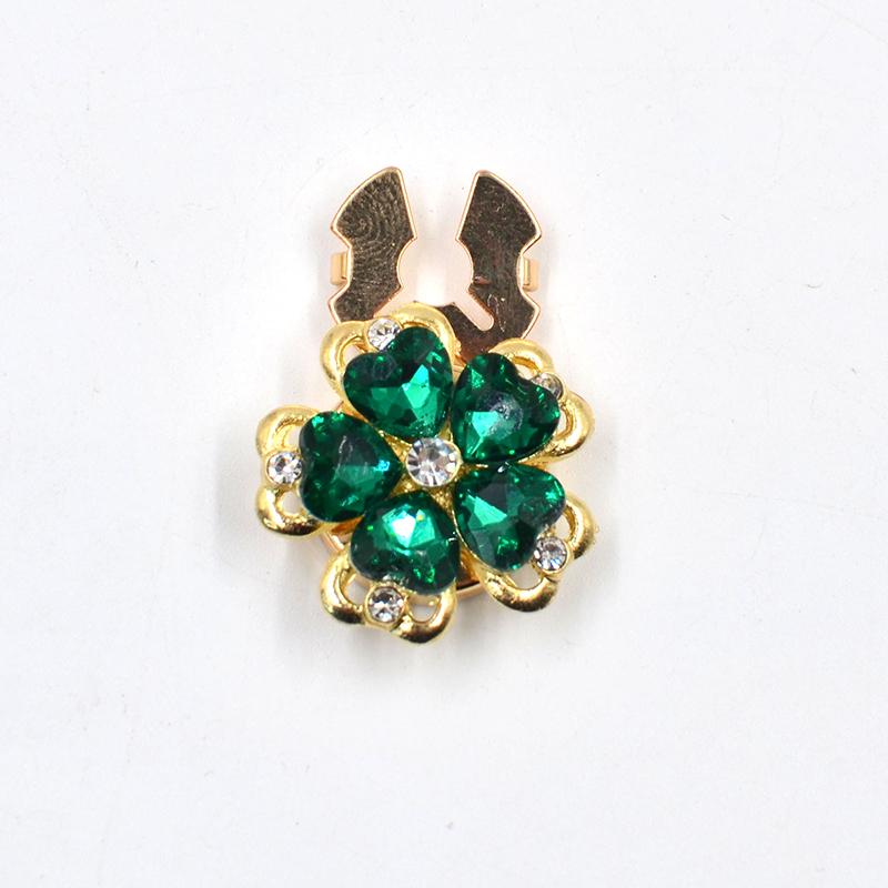 Women Flower Rhinestone Button Cover Floral Exquisite Design Brooch DIY Button Decoration Clothing Decoration 26x17mm