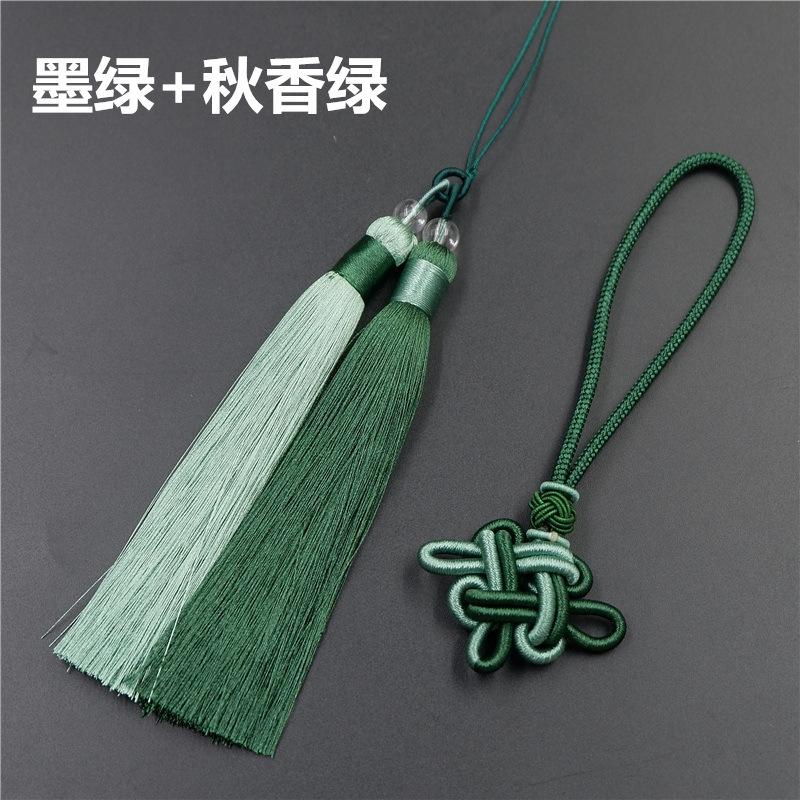 Двухцветная кисточка с китайским узлом, кисточка против морщин в китайском стиле, кисточка с китайским узлом, подвеска в этническом стиле, ухо из ледяного шелка.