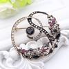 New Women's Floral Rattan Brooch Antique Gold Multi-color Resin Floral Brooch Ladies Royal Jewelry