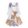 Girls' 3D Wildflower Deer Dress Long Sleeve Summer Spring Vacation Daily Holiday Princess Beautiful Sweet Kids 4-12 Years Casual Dress A Line Dress