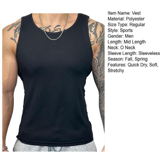 Мужской летний жилет без рукавов, приталенный однотонный, мягкий, эластичный, с круглым вырезом, впитывающий пот, быстросохнущий, повседневный, для фитнеса, тренажерного зала, мужская майка на бретелях