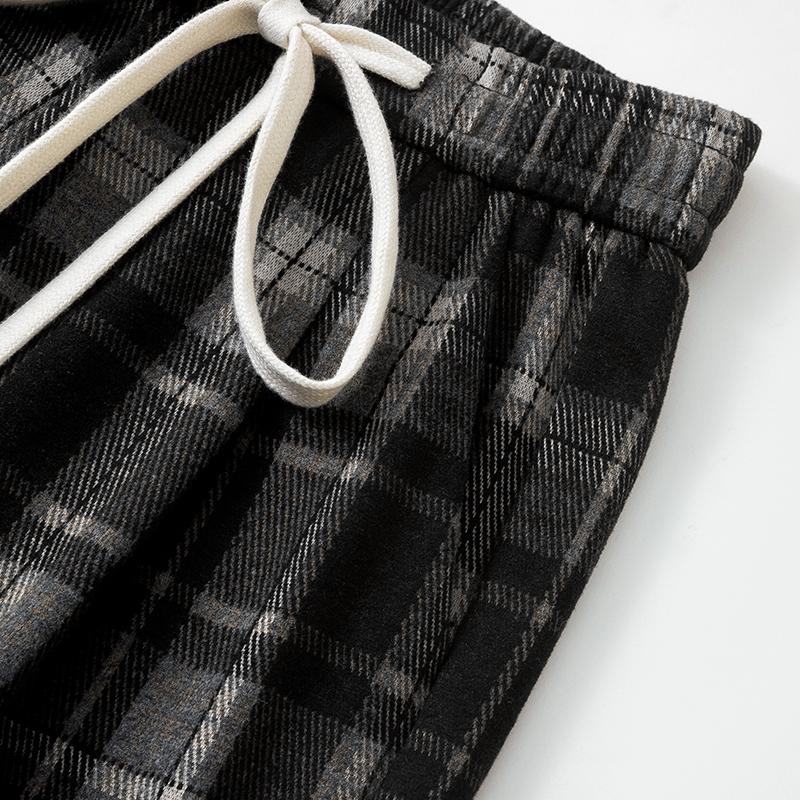 DIMANAF 2024 Осень Длинные Брюки Спортивные Штаны Клетчатые Женские Брюки Шаровары Эластичная Талия Свободные Новые