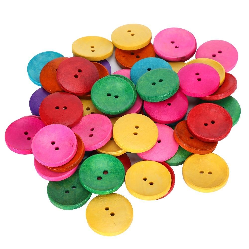150pcs Multicolor Wooden Buttons 2 Holes DIY Craft Supplies Large Buttons Sewing Buttons DIY Craft