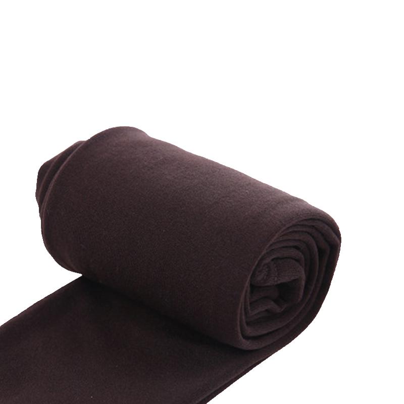 1 пара женских термоколготок на всю стопу, теплые, однотонные, зимние, из полиэфирного волокна, с толстым флисовым подкладом, женские длинные брюки