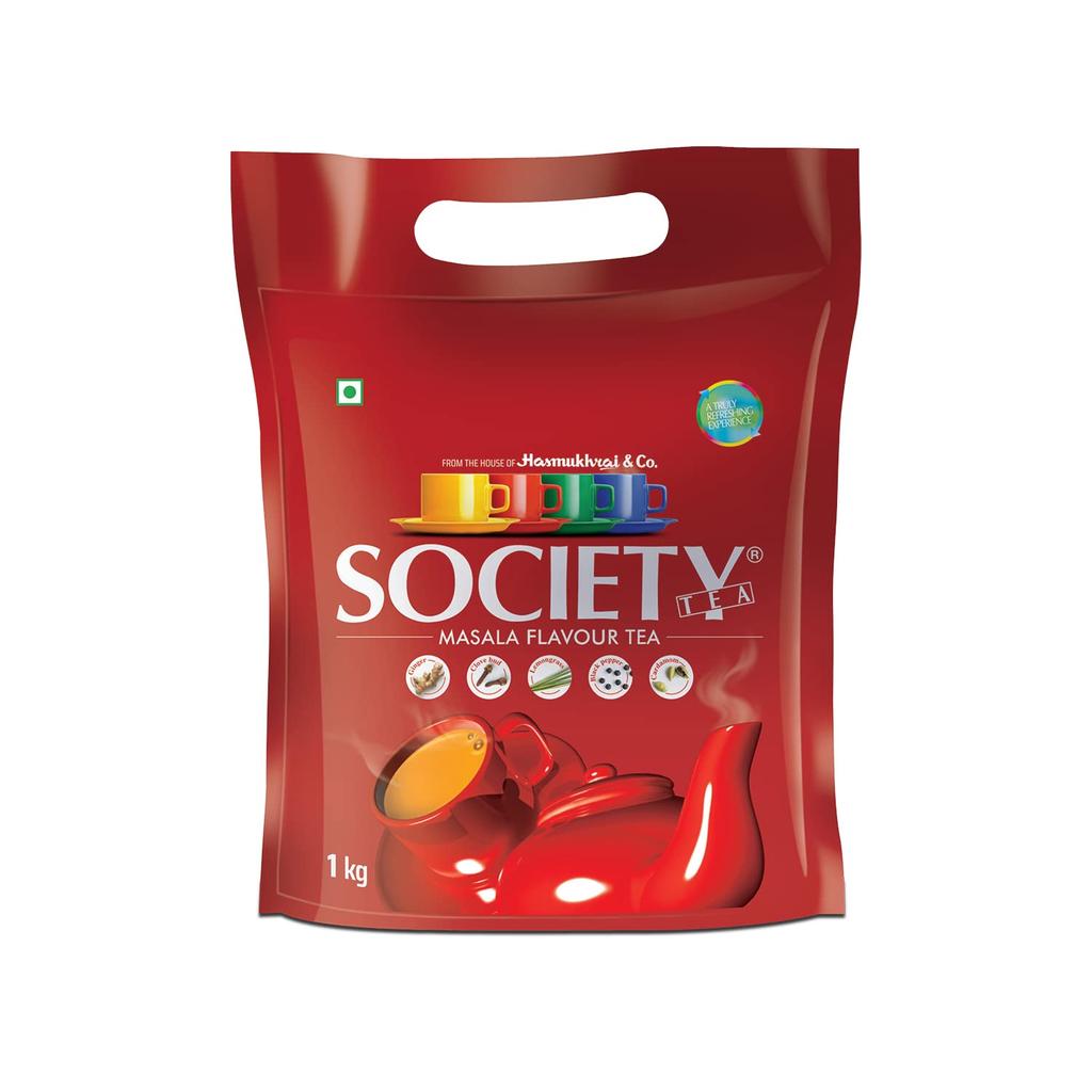 Чай Society Masala Chai 1 кг Упаковка 1 шт. | Классический чай Ассам с Кардамоном, Имбирем, Гвоздикой, Черным Перцем, Лемонграссом | Освежающий Натуральный Напиток