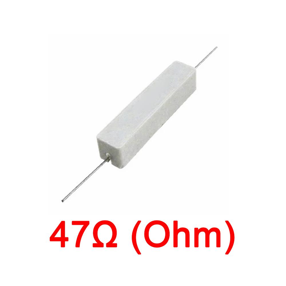 10PCS Wirewound Ceramic Cement Power Resistor Fixed Horizontal 20W Watt 0.1ohm - 100Kohm Vertical Axial Lead Resistance 5% 0.1/0.22/0.47/100/1K R Ohm