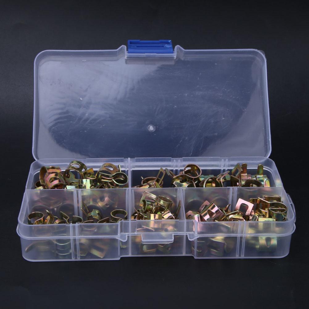 75 шт. Хомут для шланга 6 мм 7 мм 8 мм 9 мм 10 мм Пружинные хомуты для шланга Набор крепежных элементов для труб