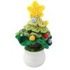 Christmas Yarn Ornament Bright Color Xmas Tree Star Shape Knitted Tree Decoration Home Party Holiday Accent