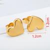 1Pair Mini Stainless Grid Design Steel Love Heart Stud Earrings for Women Girl Party Accessories DIY Jewelry Making Earring Base