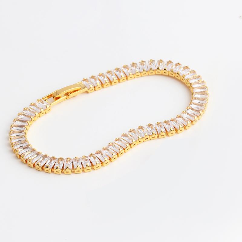 18K Gold Plated Cubic Zircon Adjustable Colorful Bracelets For Women Girls Rainbow CZ Jewelry Best Birthday Party Wedding Gift