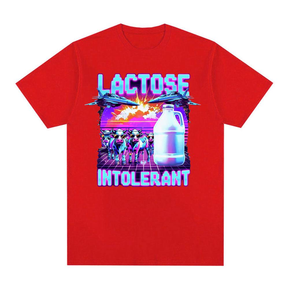 Lactose Intolerant Meme New Graphic TShirt Retro Milk 90s Funny T Shirts Unisex Women Casual 100 Cotton Humor Short Sleeve Tshirt