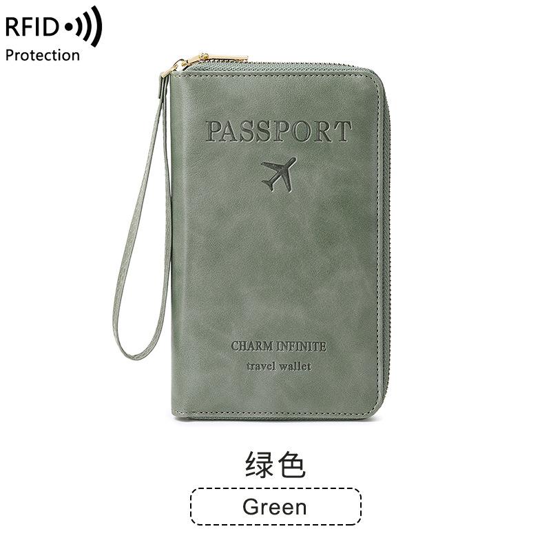 New Passport Folder Ticket Storage Document Bag Zipper Long Wallet Multifunctional Travel Passport Bag