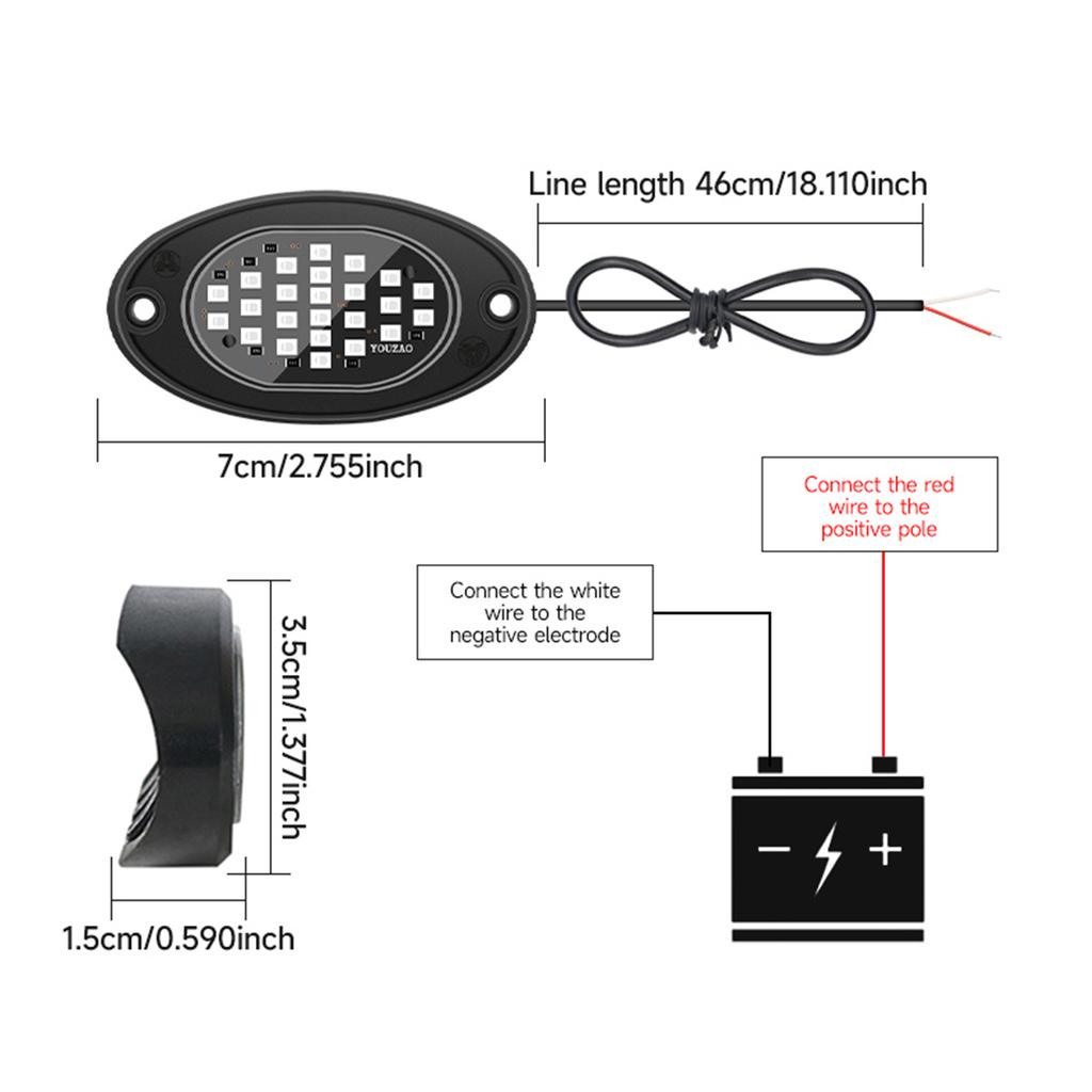 4 шт. Автомобильный фонарь для шасси грузовиков светодиодные фары Rock для пикапа внедорожника джипа квадроцикла UTV автомобиля