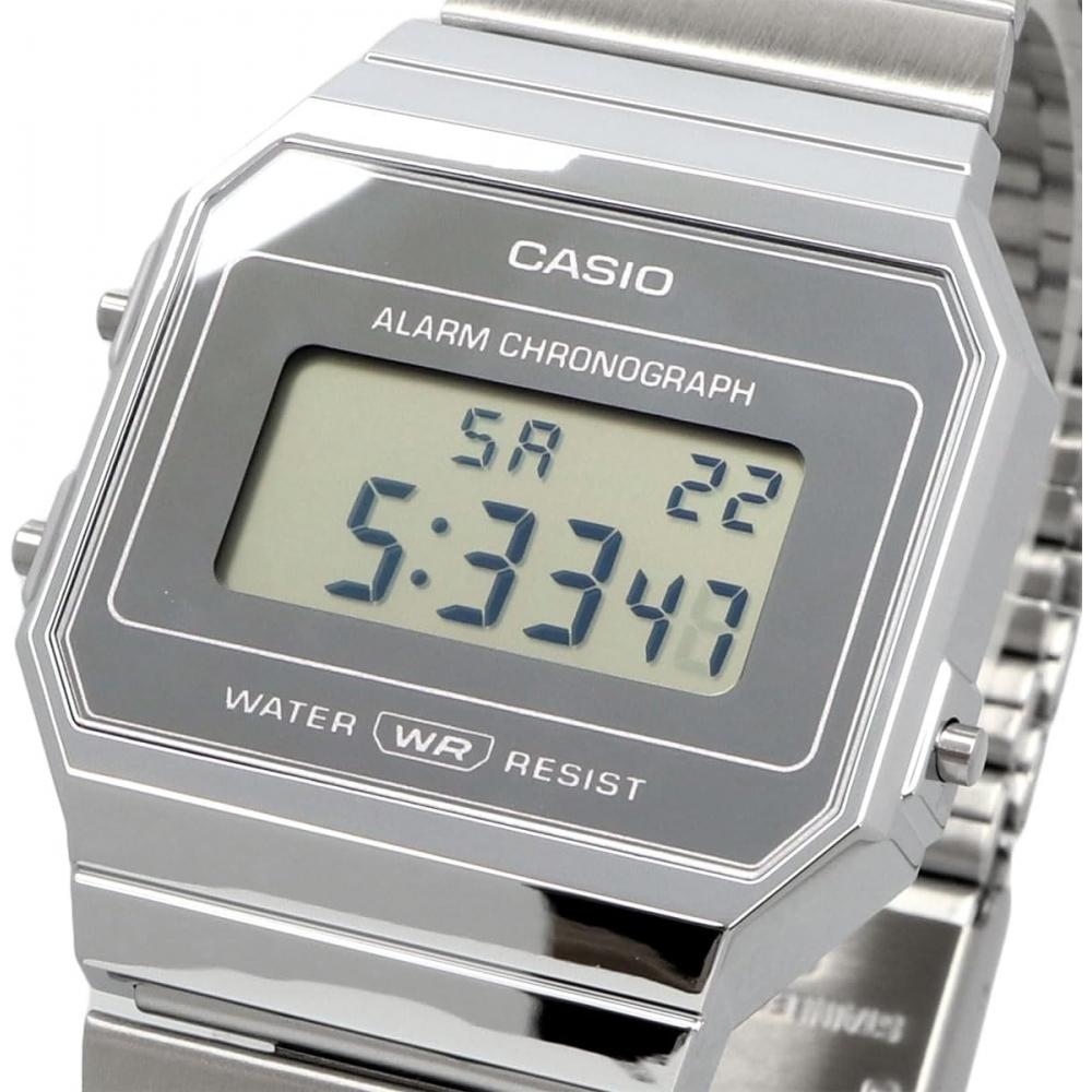 Casio Цифровые часы Мужские Женские Винтажная Серия A700wev 7a Серебристые