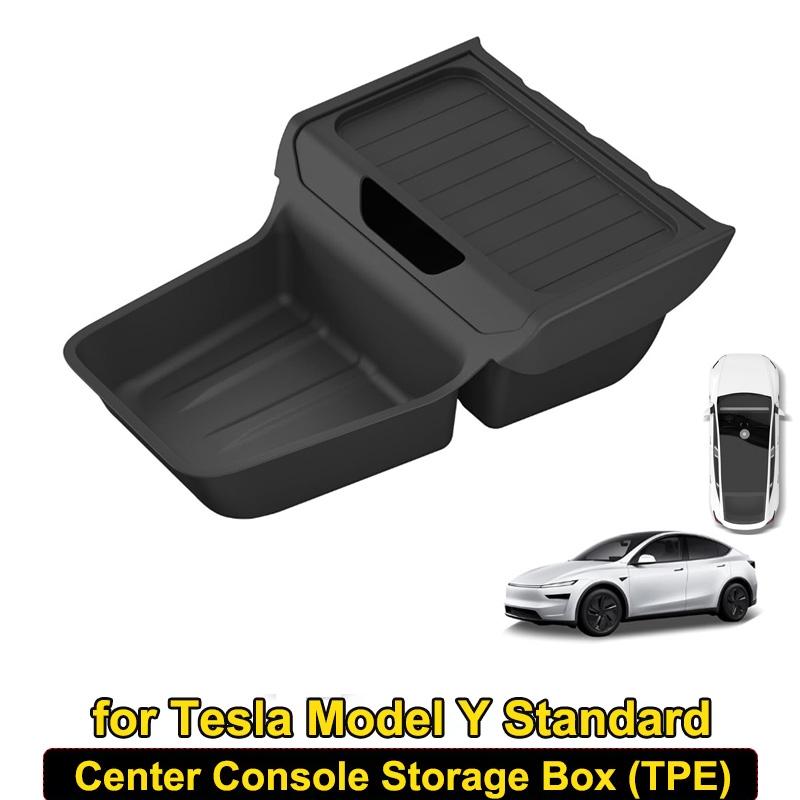 Non-Slip TPE For Tesla Model Y Standard Version 2025 Lower Center Console Storage Organizer Insert Tray Interior Accessories