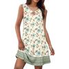 Women's Summer Fashion Tank Dress A-Line Sleeveless Casual Floral/Solid Pocket Dress