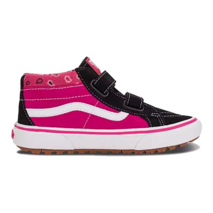 Vans Sk8 Нескользящие Амортизирующие Прочные Полувысокие Детские Кеды для Скейтбординга Детские Кеды для Скейтбординга Розовые Черные VN0A5KROB9P