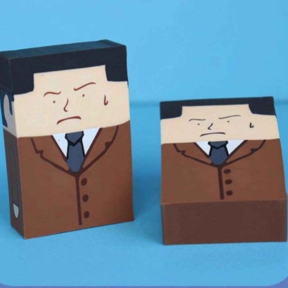 Without Leaving Marks Pencil Eraser Cute Cartoon Rubber Eraser Bald Man Eraser  School Office