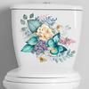 Toilet Sticker Floral Pattern Toilet Lid Sticker Self-Adhesive Bathroom Decal for Home Restroom Decor