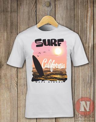 Футболка Surf California большая волна пляжный отдых серферы