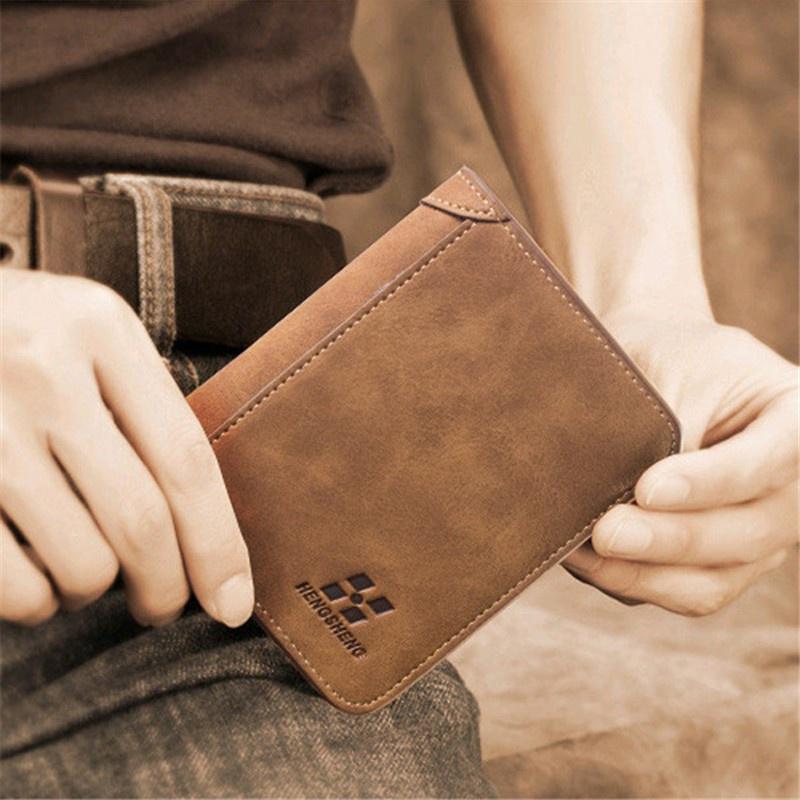 Men Pu Leather Id Credit Card Holder Clutch Bifold Coin Purse Wallet Pockets High Quality