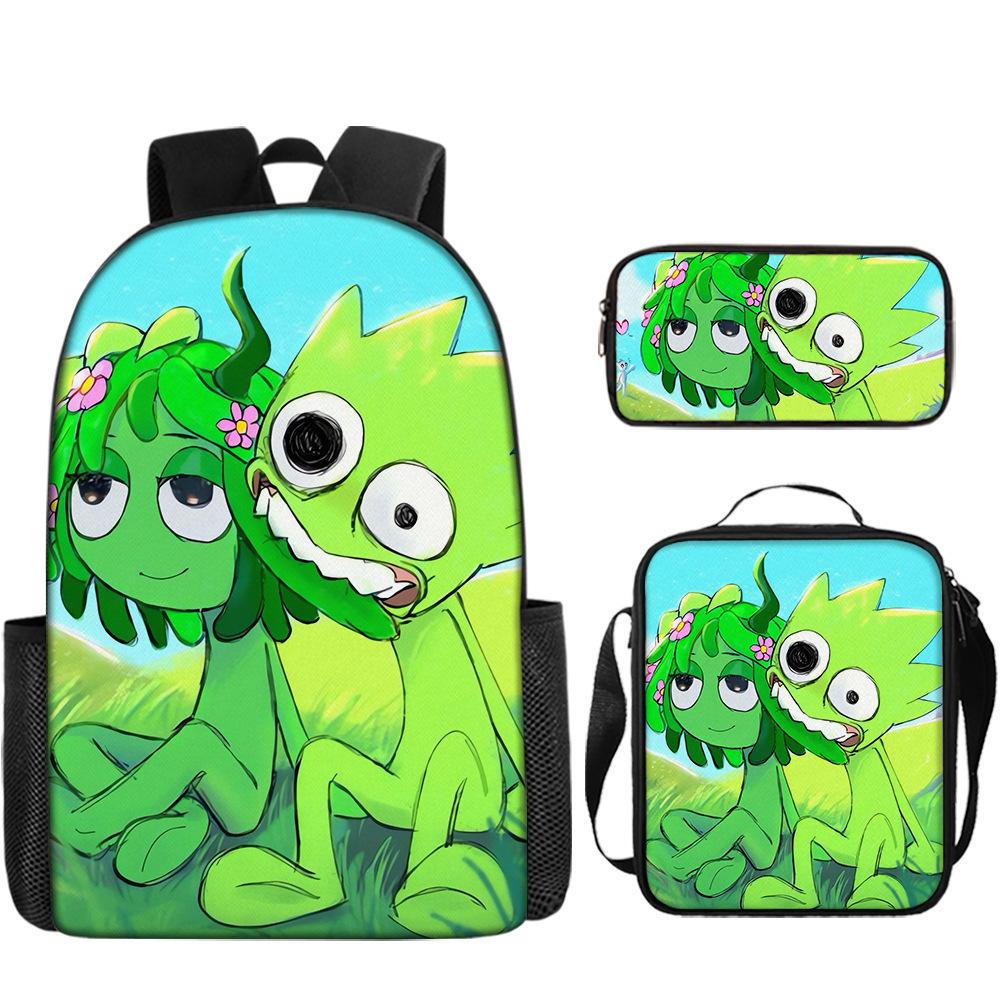 Rhythm Box Sprunki Student School Bag Backpack Backpack Three-Piece Set