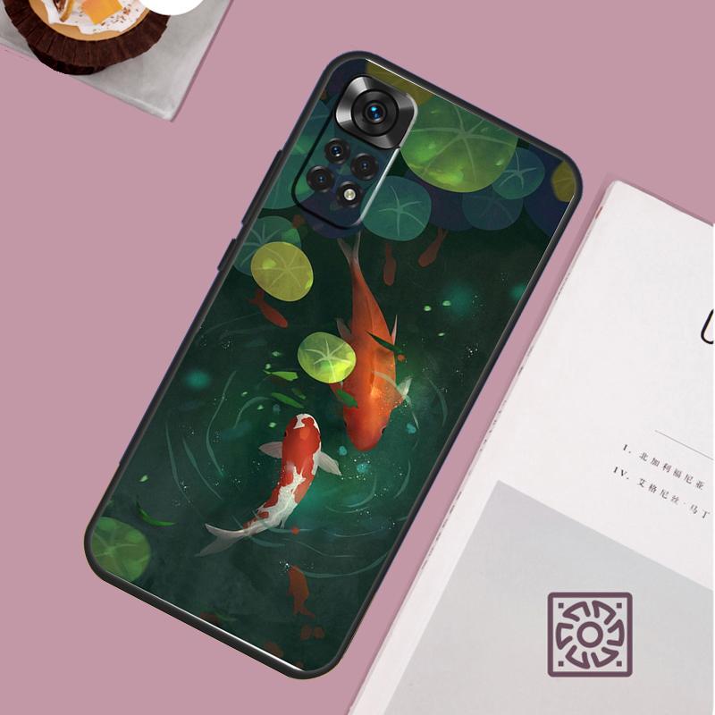 Чехол-картина с рыбой Кои для Xiaomi Redmi Note 12 11 8 9 10 13 Pro 12S 11S 10S 9S Redmi 13C 9C 10C 12C