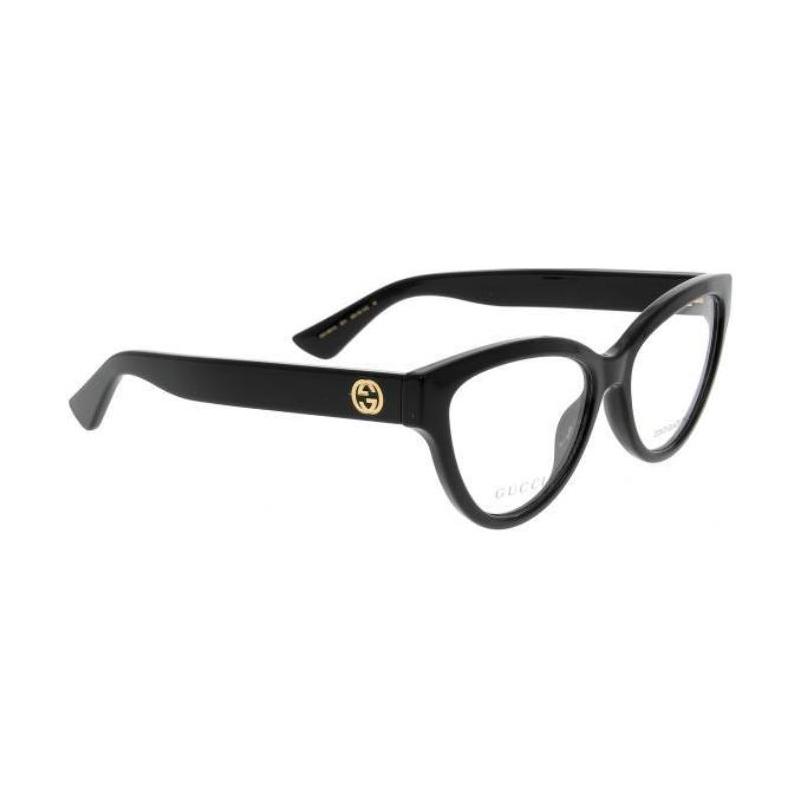 Gucci [Доступные рецепты] Декорация логотипом Cat Eye, оптическая оправа «кошачий глаз» из ацетата, женская черная Black 55 мешочек для пыли + футляр для очков (Случайный цвет)