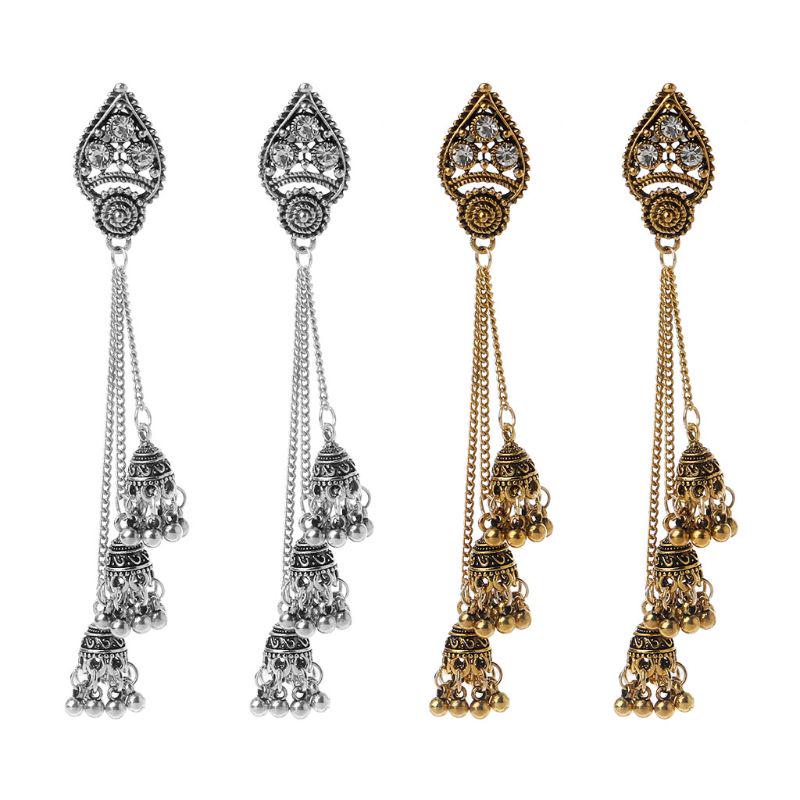 Длинные висячие серьги в индийском этническом стиле из Болливуда с кисточками Jhumka, модные украшения