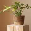Handmade Flower Plant Pot Straw Weaving Planter Basket New Flowerpot Storage Basket  Indoor Outdoor