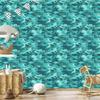 Turquoise and Navy Military Camouflage Wallpaper for Living Room and Bedroom 50x1000