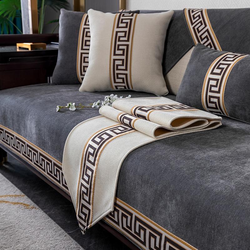 Четырехсезонный универсальный новый китайский стиль шенилл диванная подушка мягкий противоскользящий высококачественный чехол для дивана подлокотник, спинка полотенце чехол