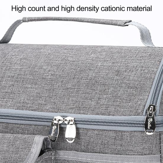 Lunch Storage Bag Large Capacity Double Layer Zipper Closure Reinforced Handle Design Waterproof Thermal Insulation Lunch Bag