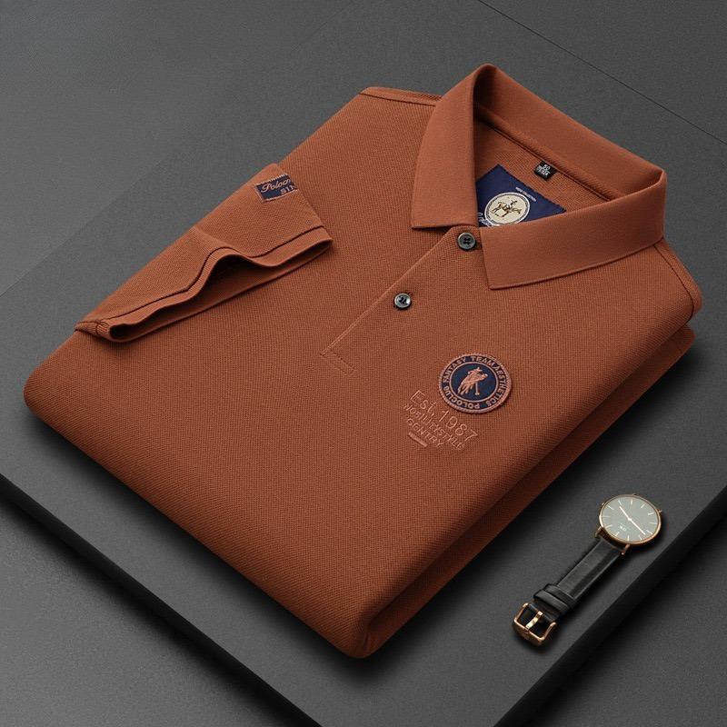 Trend Hub New High-end Men's Short Sleeved T-shirt Embroidered Lapel Polo Shirt Plus Size Paul Thin Top for Men